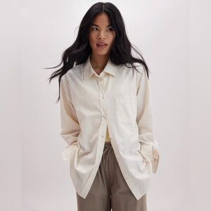 RicherPoorer Venice Button Up Shirt in Bone, Size L